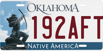 OK license plate 192AFT