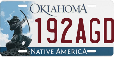 OK license plate 192AGD