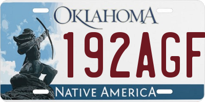 OK license plate 192AGF