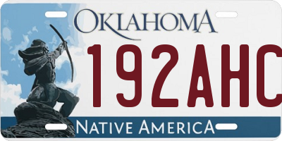 OK license plate 192AHC