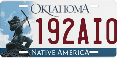 OK license plate 192AIO