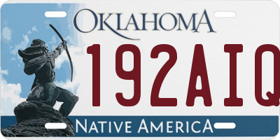 OK license plate 192AIQ