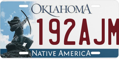 OK license plate 192AJM