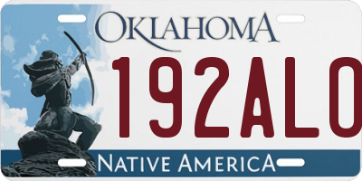 OK license plate 192ALO