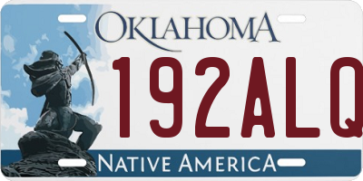 OK license plate 192ALQ