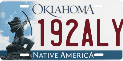 OK license plate 192ALY