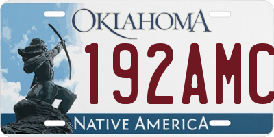 OK license plate 192AMC