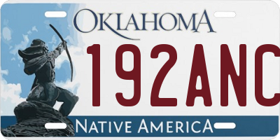 OK license plate 192ANC