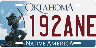 OK license plate 192ANE