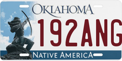 OK license plate 192ANG