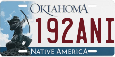 OK license plate 192ANI