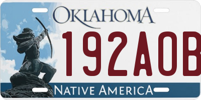 OK license plate 192AOB