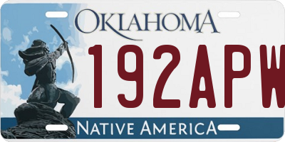 OK license plate 192APW