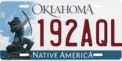 OK license plate 192AQL