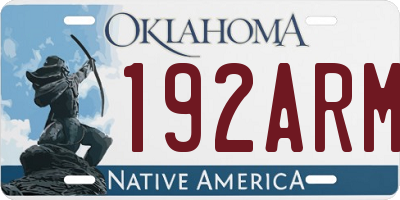 OK license plate 192ARM