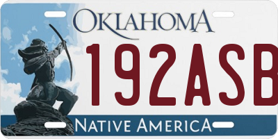 OK license plate 192ASB