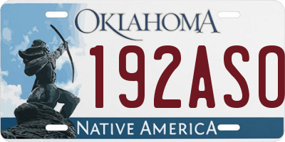 OK license plate 192ASO
