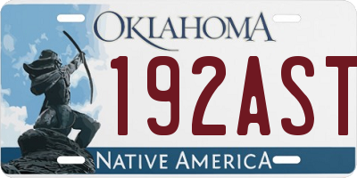 OK license plate 192AST