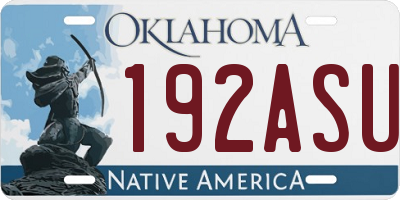 OK license plate 192ASU