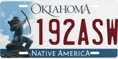 OK license plate 192ASW