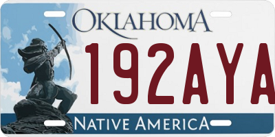 OK license plate 192AYA