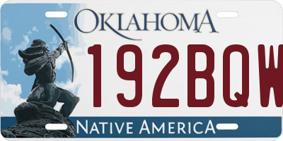 OK license plate 192BQW