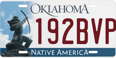 OK license plate 192BVP