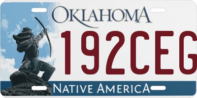 OK license plate 192CEG