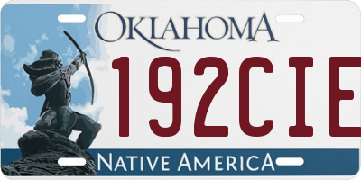 OK license plate 192CIE