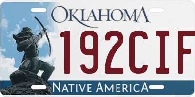 OK license plate 192CIF