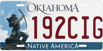 OK license plate 192CIG