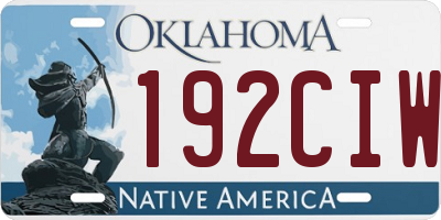 OK license plate 192CIW