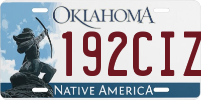 OK license plate 192CIZ