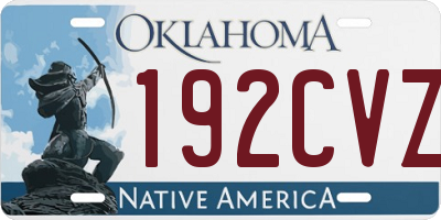 OK license plate 192CVZ