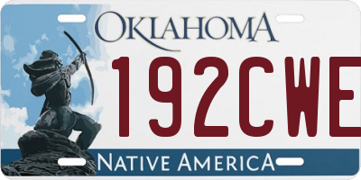 OK license plate 192CWE