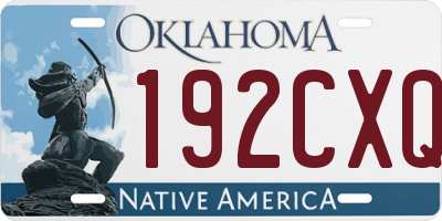 OK license plate 192CXQ