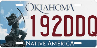 OK license plate 192DDQ