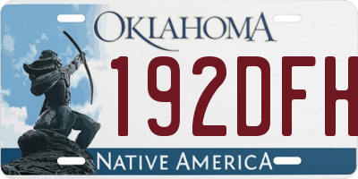 OK license plate 192DFH