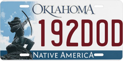 OK license plate 192DOD