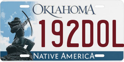 OK license plate 192DOL