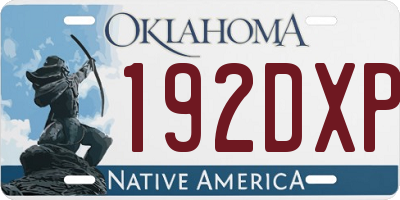 OK license plate 192DXP