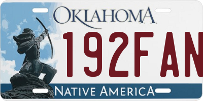 OK license plate 192FAN