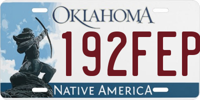 OK license plate 192FEP