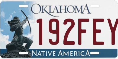 OK license plate 192FEY