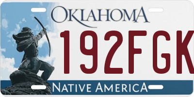 OK license plate 192FGK