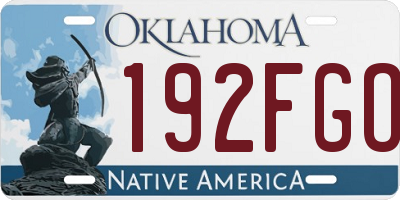 OK license plate 192FGO