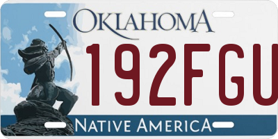 OK license plate 192FGU