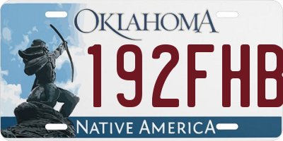 OK license plate 192FHB