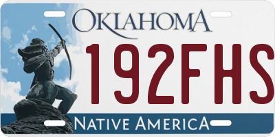 OK license plate 192FHS