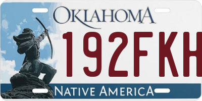 OK license plate 192FKH